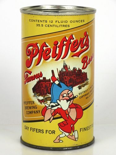 1948 Pfeiffer's Famous Beer 12oz Flat Top Can 113-39 Detroit, Michigan