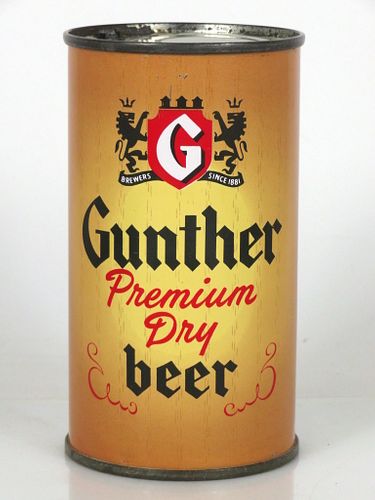 1957 Gunther Premium Dry Beer 12oz Flat Top Can 78-26.2 Baltimore, Maryland