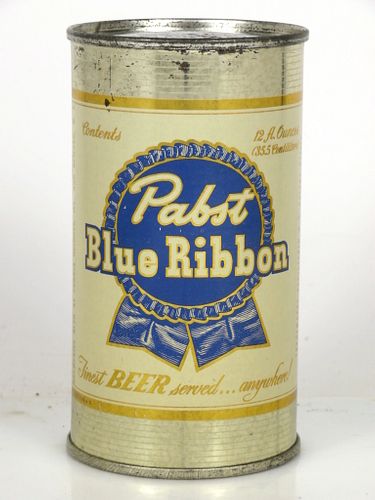 1950 Pabst Blue Ribbon Beer 12oz Flat Top Can 111-31.2 Milwaukee, Wisconsin