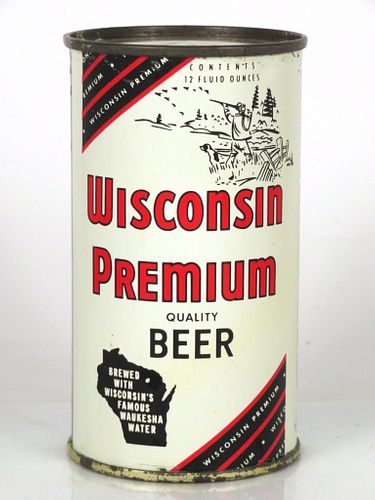 1957 Wisconsin Premium Quality Beer 12oz Flat Top Can 146-27.2 Waukesha, Wisconsin