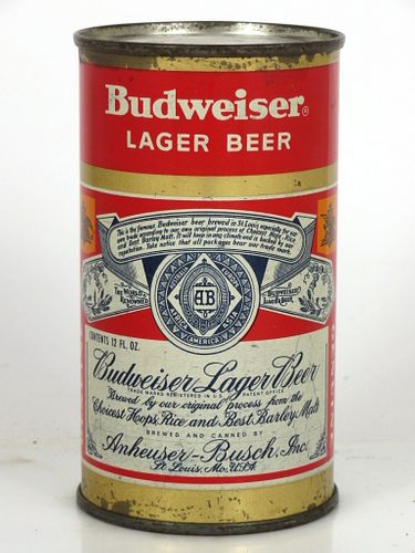 1950 Budweiser Lager Beer 12oz Flat Top Can 44-05 Saint Louis, Missouri