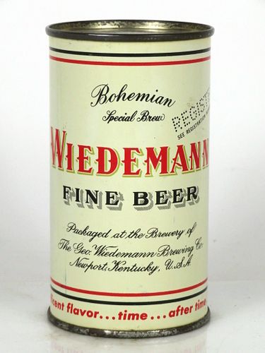 1954 Wiedemann Fine Beer 12oz Flat Top Can 145-22.1 Newport, Kentucky