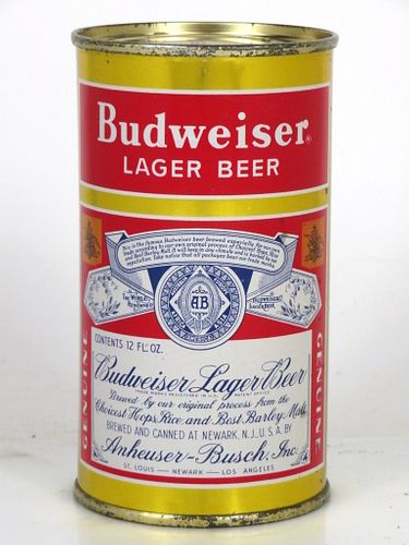1952 Budweiser Lager Beer 12oz Flat Top Can 44-30 Newark, New Jersey