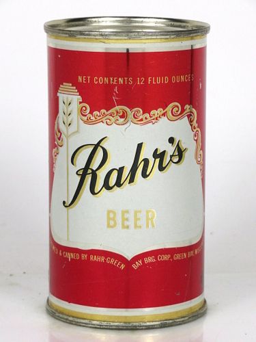 1953 Rahr's Beer 12oz Flat Top Can 117-19 Green Bay, Wisconsin