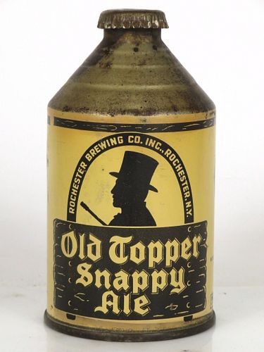 1940 Old Topper Snappy Ale 12oz Crowntainer 197-29 Rochester, New York