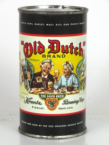 1953 Old Dutch Beer 12oz Flat Top Can 106-04 Findlay, Ohio