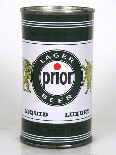 1954 Prior Lager Beer 12oz Flat Top Can 117-05 Norristown, Pennsylvania