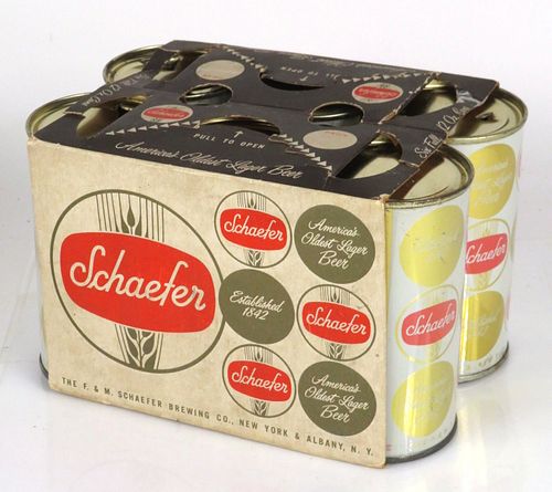 1960 Schaefer Beer Six Pack 12oz Six-pack Holder Brooklyn, New York