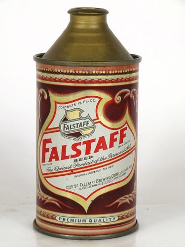 1948 Falstaff Beer 12oz Cone Top Can 161-28 Omaha, Nebraska