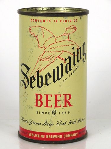 1953 Sebewaing Beer 12oz Flat Top Can 132-09.1 Sebewaing, Michigan