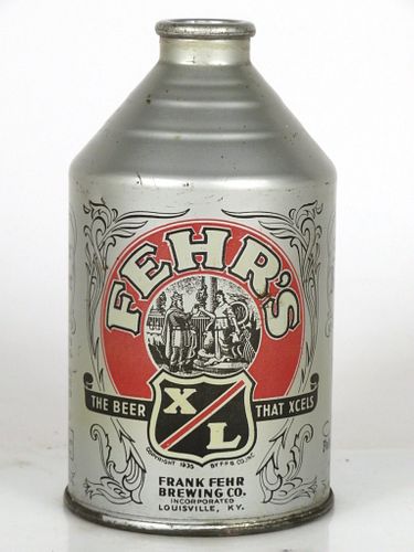 1948 Fehr's X/L Beer 12oz Crowntainer 193-24 Louisville, Kentucky