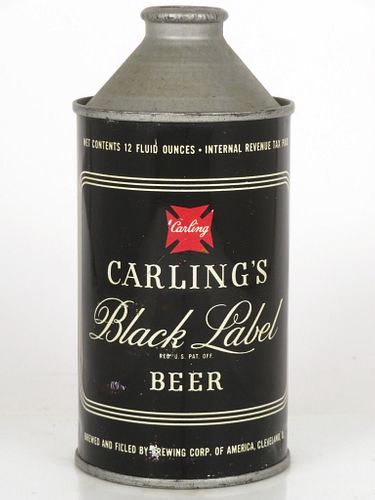 1947 Carling's Black Label 12oz Cone Top Can 156-29.1 Cleveland, Ohio