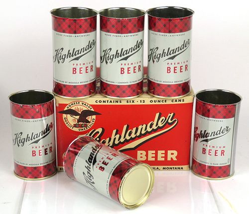 1956 Highlander Beer 12oz Six-pack Holder Missoula, Montana