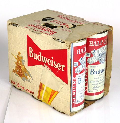 1959 Budweiser Lager Beer 16oz Six pack 16oz One Pint Six-pack Holder Saint Louis, Missouri