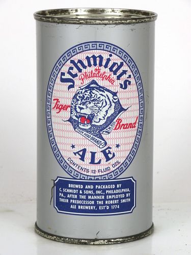 1952 Schmidt's Tiger Brand Ale 12oz Flat Top Can 131-26 Philadelphia, Pennsylvania