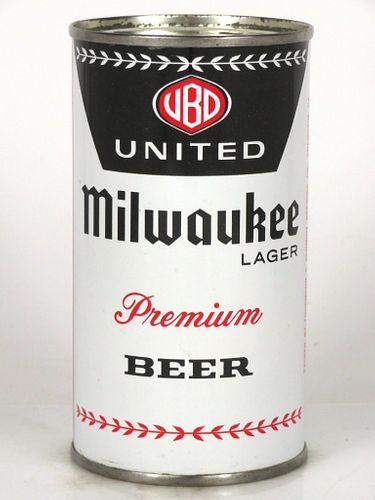 1958 United Milwaukee Lager Beer 12oz Flat Top Can 142-12 Shamokin, Pennsylvania