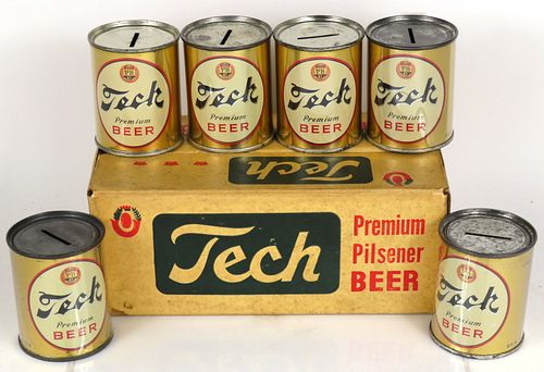 1957 Tech Beer (Unusual) Six Pack 8oz Six-pack Holder Pittsburgh, Pennsylvania