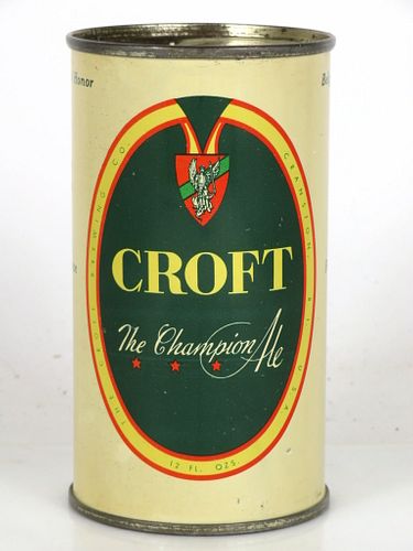 1954 Croft Champion Ale 12oz Flat Top Can 52-34 Cranston, Rhode Island