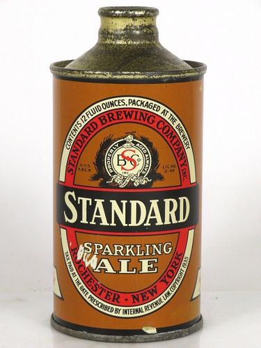 1937 Standard Sparkling Ale 12oz Cone Top Can 186.05 Rochester, New York