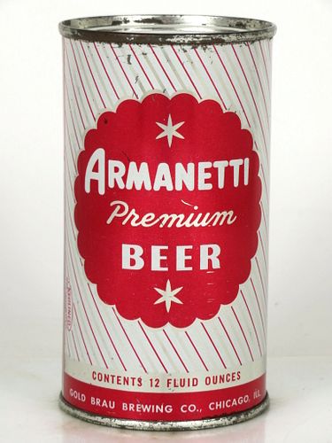 1940 Armanetti Premium Beer 12oz Flat Top Can 31-39 Chicago, Illinois