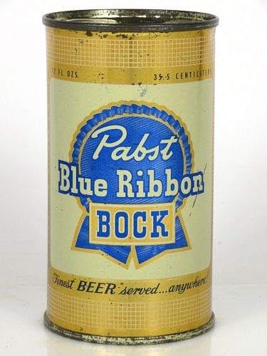 1954 Pabst Blue Ribbon Bock Beer 12oz Flat Top Can 110-22 Peoria Heights, Illinois