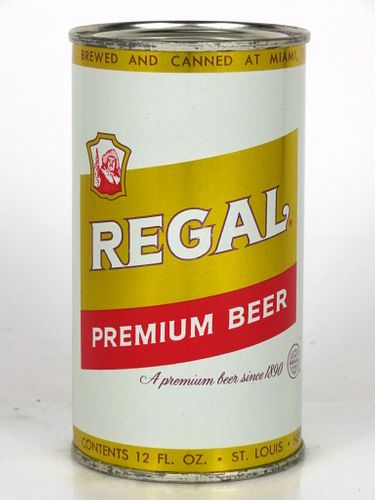 1960 Regal Premium Beer 12oz Flat Top Can 121-30 Miami, Florida