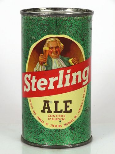 1955 Sterling Ale 12oz Flat Top Can 136-30 Evansville, Indiana