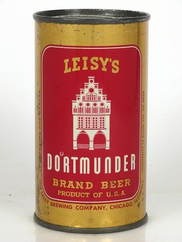 1960 Leisy's Dortmunder Beer 12oz Flat Top Can 91-14 Chicago, Illinois