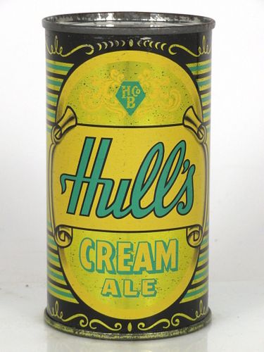 1954 Hull's Cream Ale 12oz Flat Top Can 84-19 New Haven, Connecticut