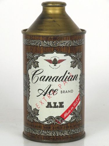 1952 Canadian Ace Ale 12oz Cone Top Can 156-11 Chicago, Illinois