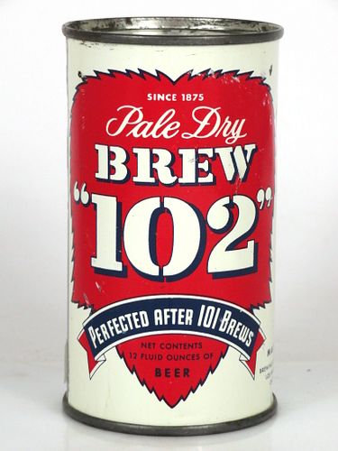 1955 Brew 102 Beer 12oz Flat Top Can 41-33 Los Angeles, California