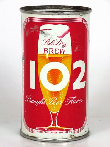 1956 Brew 102 Beer 12oz Flat Top Can 41-34 Los Angeles, California