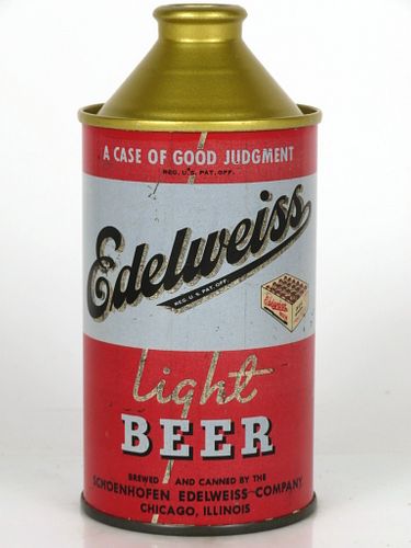1947 Edelweiss Light Beer 12oz Cone Top Can 160-29 Chicago, Illinois