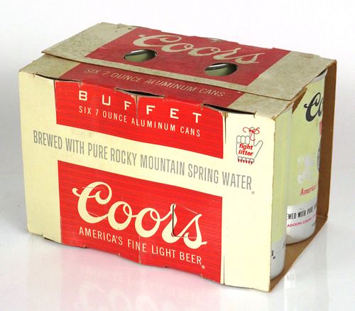 1968 Coors Buffet Beer Six Pack Six Pack Can Carrier 240-02 Golden, Colorado