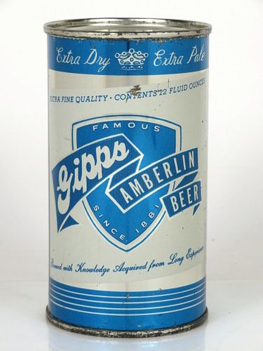 1962 Gipps Amberlin Beer 12oz Flat Top Can 70-01V Chicago, Illinois