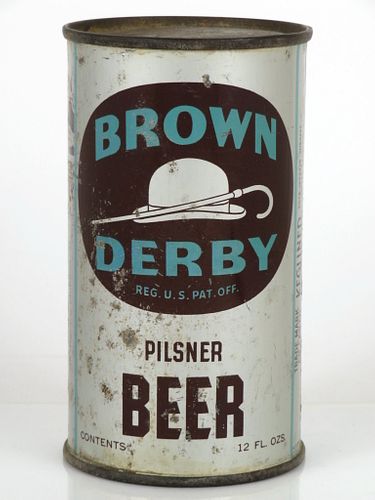 1937 Brown Derby Pilsner Beer 12oz Flat Top Can OI-132 San Francisco, California