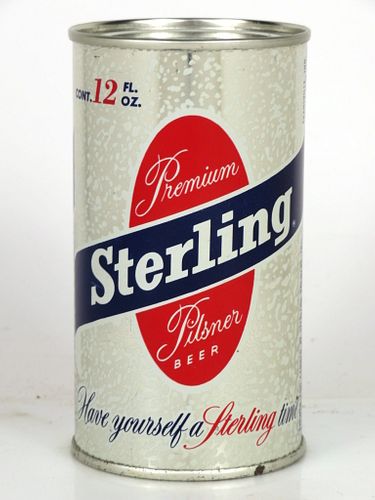 1957 Sterling Beer 12oz Flat Top Can 136-38.2 Evansville, Indiana