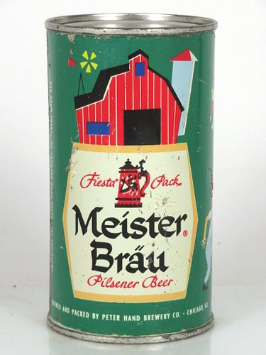 1962 Meister Brau Pilsener Beer 12oz Flat Top Can 98-02 Chicago, Illinois