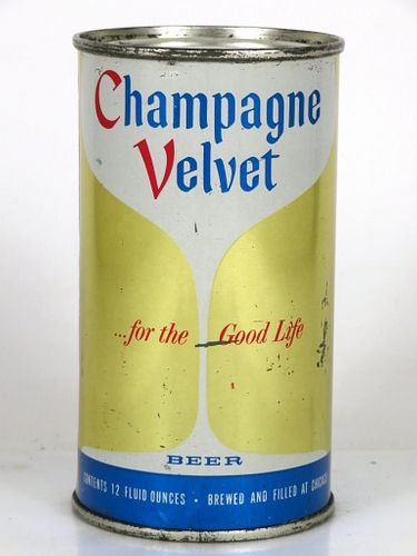 1963 Champagne Velvet Beer 12oz Flat Top Can 48-30 Chicago, Illinois