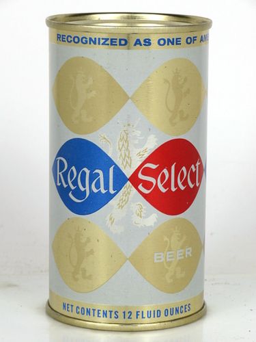 1962 Regal Select Beer 12oz Flat Top Can 121-18.1 Los Angeles, California