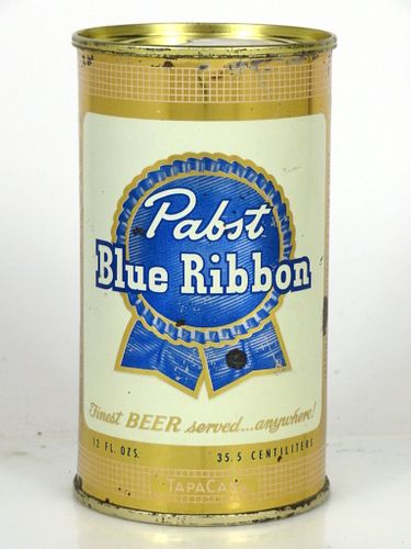 1954 Pabst Blue Ribbon Beer 12oz Flat Top Can 110-13 Peoria Heights, Illinois
