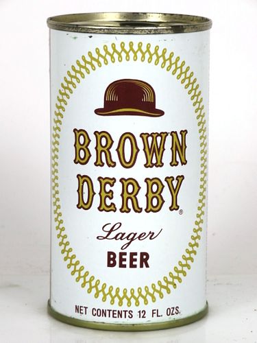 1961 Brown Derby Lager Beer 12oz Flat Top Can 42-16 Los Angeles, California