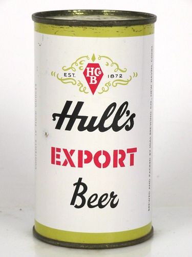 1958 Hull's Export Beer 12oz Flat Top Can 84-25 New Haven, Connecticut