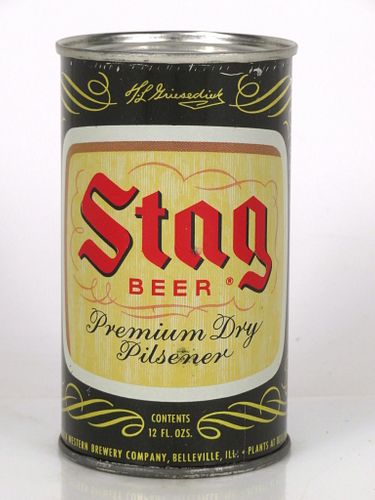 1953 Stag Beer 12oz Flat Top Can 135-17 Belleville, Illinois