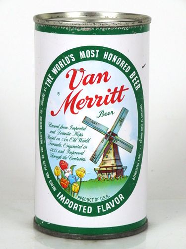 1958 Van Merritt Beer 12oz Flat Top Can 143-19 Chicago, Illinois