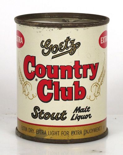 1956 Goetz Country Club Stout Malt Liquor 8oz Can 240-28.1 St. Joseph, Missouri