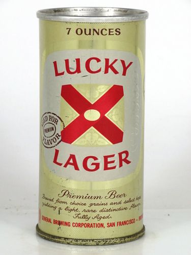 1962 Lucky Lager Beer 7oz Can 241-37 San Francisco, California