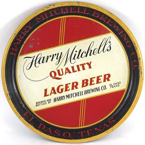 1936 Harry Mitchell's Pale Quality Lager Beer 13 inch Serving Tray El Paso, Texas