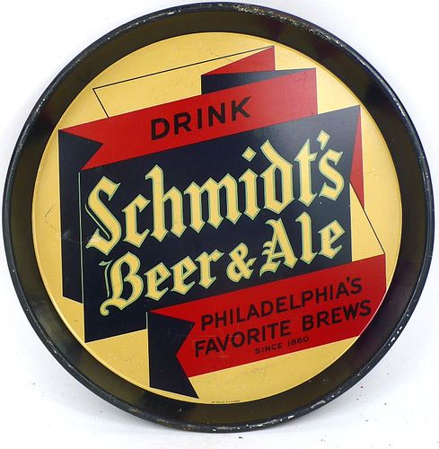 1933 Schmidt's Beer & Ale 12 inch Serving Tray Philadelphia, Pennsylvania