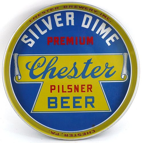 1938 Chester Beer/Silver Dime Beer 12 inch Serving Tray Chester, Pennsylvania